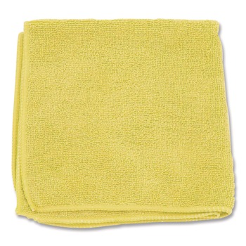 Boardwalk BWK12YELCLOTH 12 in. x 12 in. Microfiber Cleaning Cloths - Yellow (12/Pack)