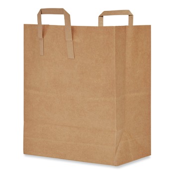 Paper Bags & Sacks HB70NP3CLG 12 in. x 7 in. x 17 in. 1/7 BBL Size Flat Handles Bag - Kraft (300/Bundle)