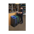 Indoor Waste Receptacles | Rubbermaid Commercial 2078967 Sustain 15 gal Metal/Plastic Decorative Refuse with Recycling Lid - Black image number 5