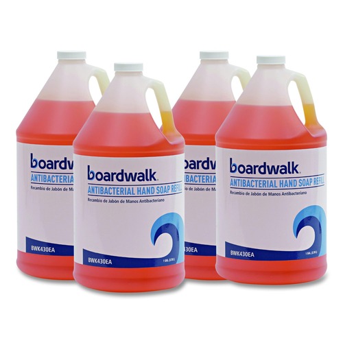 Hand Soaps | Boardwalk 1887-04-GCE00 1 gal. Antibacterial Liquid Soap - Clean Scent (4/Carton) image number 0