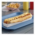 Food Trays & Liners | SCT SCH 0711 10.25 in. x 1.5 in. x 1.25 in. Footlong Hot Dog Tray - White (500/Carton) image number 2