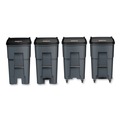 Outdoor Waste Receptacles | Rubbermaid Commercial FG9W2100GRAY 65 Gallon Square Polyethylene Brute Rollout Heavy-Duty Waste Container - Gray image number 4