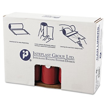 WASTE RECEPTACLES | Inteplast Group WSL4046R Low-Density 45 Gallon 40 in. x 46 in. Commercial Can Liners - Red (100/Carton)