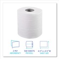 Toilet Tissues | Boardwalk 6155B 4.5 in. x 4.5 in. 2-Ply Septic Safe Toilet Tissue - White (96/Carton) image number 2