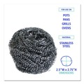 Grill Scrubbers | Boardwalk 84BWK SS 2-1/2 in. x 2-3/4 in. Stainless Steel Scrubber - Steel Gray (12/Carton) image number 4