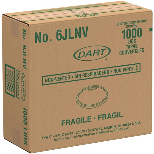 Cup Lids | Dart 6JLNV Non-Vented Cup Lids for 6 oz. Cups and 2-4 oz. Food Containers - Translucent (1000/Carton) image number 0