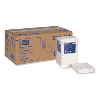 BEVERAGE NAPKINS | Tork B1141A 1 Ply 9.13 in. x 9.13 in. Universal Beverage Napkins - White (4000/Carton)