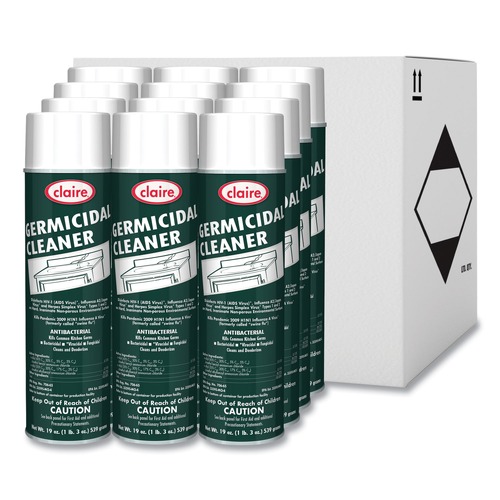 Disinfecting & Cleaning Solutions | Claire CL873 19 oz. Aerosol Spray Germicidal Cleaner - Floral Scent (12/Carton) image number 0