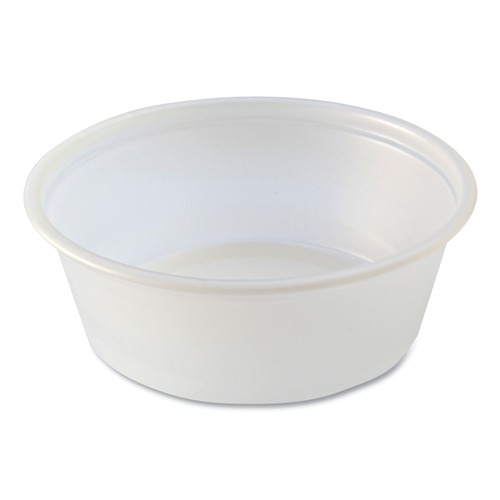 Cups | Fabri-Kal 000000000009505194 1.5 oz. Squat Plastic Portion Cups - Translucent (10/Carton) image number 0