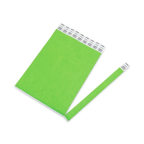 Wristbands | Advantus 91122 9.75 in. x 0.75 in. Numbered Crowd Management Wristbands - Neon Green (500/Pack) image number 0