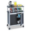 Refreshment Stations | Safco 8964BL 33.5 in. x 21.75 in. x 43 in. 4 Shelves Plastic Mobile Beverage Cart - Black image number 1