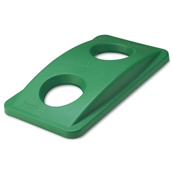 Rubbermaid Commercial FG269288GRN 20.38 in. x 11.38 in. x 2.75 in. Lid for Slim Jim Bottle Recycling Container - Green