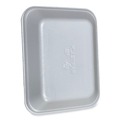 Food Containers & Lids | GEN 8PWH 10.8 in. x 8.82 in. x 1.5 in. #8P Meat Trays - White (200/Carton) image number 3