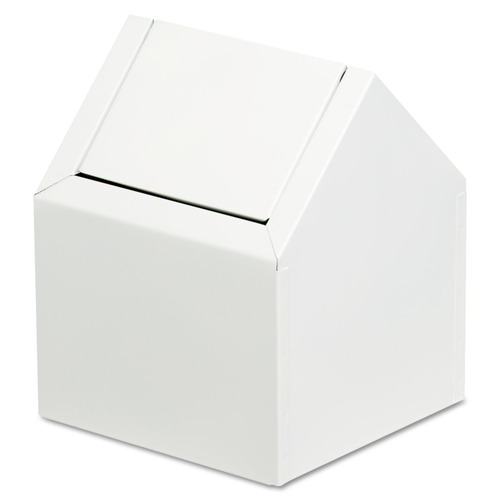 Feminine Care Dispensers & Receptacles | HOSPECO 2201 Double Entry Swing Top Floor Receptacle - Metal, White image number 0