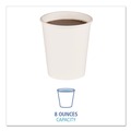 Cups | Boardwalk BWKWHT8HCUP 8 oz Paper Hot Cups - White (50/Sleeve, 20 Sleeves/Carton) image number 3