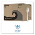 Disposable Forks | Boardwalk BWKFORKHWPPWIW Heavyweight Wrapped Polypropylene Fork Cutlery - White (1000/Carton) image number 7