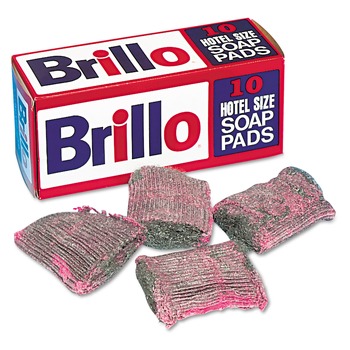 Brillo SP1210BRILLO 4 in. x 4 in. Hotel Size Soap Pad - Charcoal/Pink (10/Box)