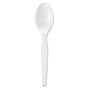 Dixie TM23C7 Individually Wrapped Mediumweight Polystyrene Cutlery Teaspoons - White (1000/Carton)