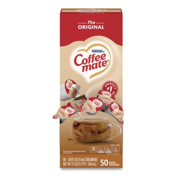 Coffee-Mate 11001124 0.38 oz. Liquid Coffee Creamer Mini Cups - Original (50/Box)