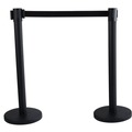 Barriers | Tatco 16600 14 in. x 35 in. x 9 ft 6 in. Assorted Materials Economy Crowd Control - Black (2/Carton) image number 0