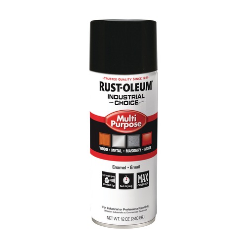 Paint & Paint Supplies | Rust-Oleum 1679830V 12 oz. Aerosol Can Industrial Choice 1600 System Multi-Purpose Enamel Spray Paint - Gloss Black (6/Carton) image number 0