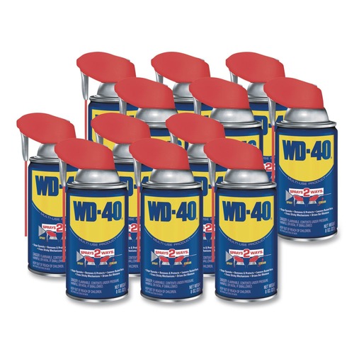 Lubricants & Penetrants | WD-40 490026 8 oz. Aerosol Can Smart Straw Spray Lubricant (12/Carton) image number 0