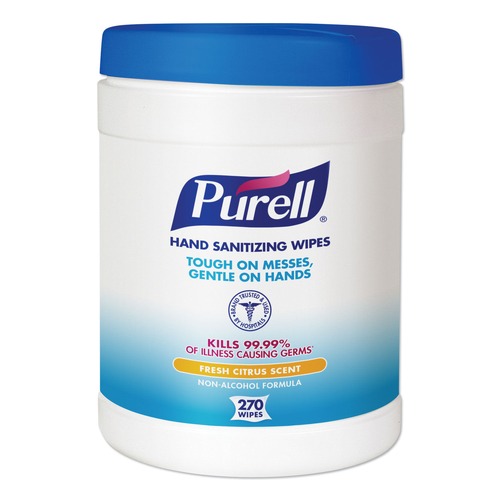 Hand Sanitizing Wipes | PURELL 9113-06 6.75 in. x 6 in. Sanitizing Hand Wipes - Fresh Citrus, White image number 0