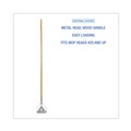 Mop Handles | Boardwalk BWK601 Quick Change 0.88 in. Diameter x 54 in. Metal Head Wooden Mop Handle - Junior, Natural image number 4