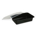 Food Containers & Lids | GEN FCPP-BC-12RECT 5.78 in. x 4.52 in. x 2.24 in. 12 oz. Plastic Microwavable Food Container with Lid - Rectangular Black/Clear (150/Carton) image number 4