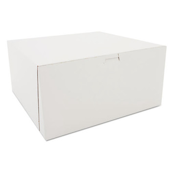 BAKERY BOXES AND CONTAINERS | SCT SCH 0989 12 in. x 12 in. x 6 in. Paper One-Piece Non-Window Bakery Boxes - White (50/Carton)