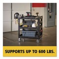 Carts | Rubbermaid Commercial 2196862 BRUTE 25.24 in. x 44 in. x 47 in. 3 Shelves 600 lb Capacity Resin 3-Shelf Heavy-Duty Ergo Lipped Utility Cart - Black image number 9