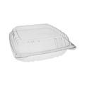 Food Containers & Lids | Pactiv Corp. YCI821100000 9.21 in. x 8.87 in. x 3.07 in. SENSATION SmartLock Hinged Lid Container - Plastic, Clear (200/Carton) image number 0