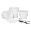 Food Containers & Lids | Karat C-FB130W_BUNDLE 8.46 in. x 6.6 in. 130 oz. Paper Food Bucket with Lid - White (150/Carton) image number 1