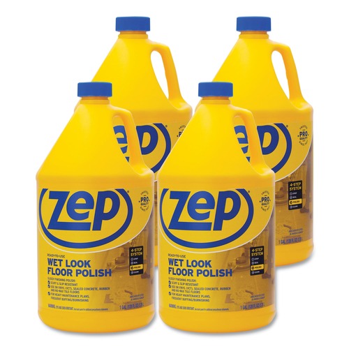 Floor Finishes | Zep Commercial ZUWLFF128 1 gal. Wet Look Floor Polish (4/Carton) image number 0
