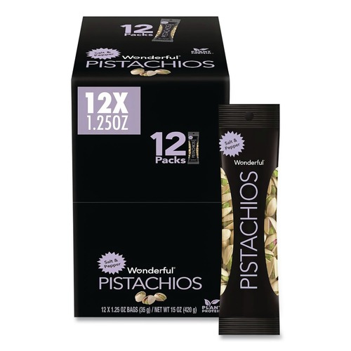 Snacks | Paramount Farms PAR091842A25S 1.25 oz. Pack Salt and Pepper Wonderful Pistachios (12/Box) image number 0