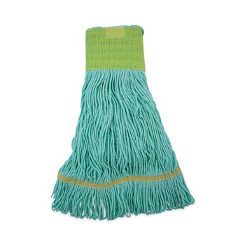MOP HEADS | Boardwalk BWK1200MCT EcoMop Recycled Fiber Looped-End Mop Head - Medium, Green (12/Carton)