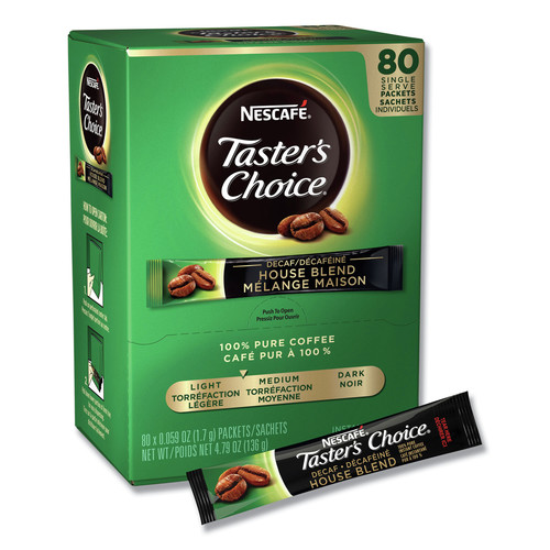 Coffee - Decaffeinated | Nescafe 11005994 0.06 oz Taster's Choice Stick Pack - Decaf (80/Box) image number 0