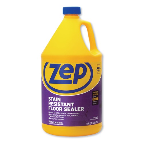 Floor Finishes | Zep Commercial ZUFSLR128 1-Gallon Stain Resistant Floor Sealer - Unscented (4/Carton) image number 0