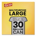 Drawstring & Kitchen Bags | Glad 78952 30 in. x 33 in. 30 gal. 1.05 mil. Drawstring Large Trash Bags - Black (90/Carton) image number 6