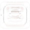 Food Storage Containers & Lids | Carlisle 10310U07 6.31 in. x 6.88 in. x 0.88 in. StorPlus Polycarbonate Handled Universal Plastic Lid - Clear image number 1