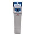 Indoor Waste Receptacles | Rubbermaid Commercial 2185055 Slim Jim Recycling Station Kit 1-Stream Mixed Recycling 23 gal Plastic Gray/Blue image number 0