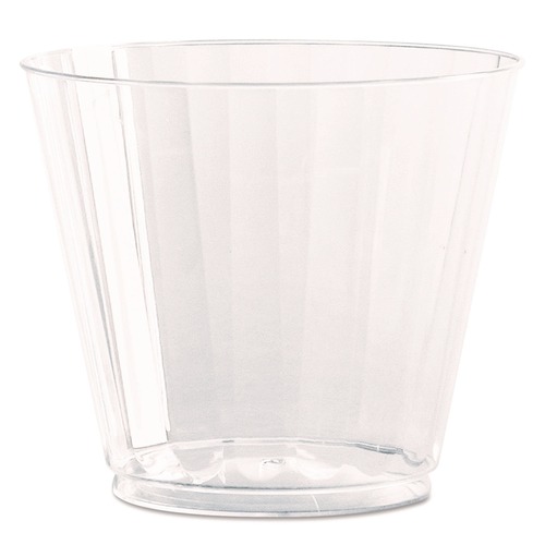 Cups | WNA WNA CC9240 9 oz. Classic Crystal Fluted Squat Plastic Tumblers - Clear (240/Carton) image number 0