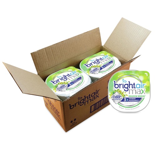 Metered Dispenser Refills | BRIGHT Air 900438 8 oz. Max Odor Eliminator Air Freshener - Meadow Breeze (6/Carton) image number 0