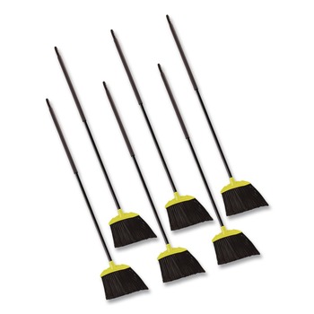 BROOMS | Rubbermaid Commercial FG638906BLA 46 in. Smooth Sweep Angled Broom - Jumbo, Black/Yellow (6/Carton)