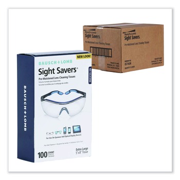 Bausch & Lomb 8574GM 8 in. x 5 in. Sight Savers Premoistened Lens Cleaning Tissues (1000/Carton)