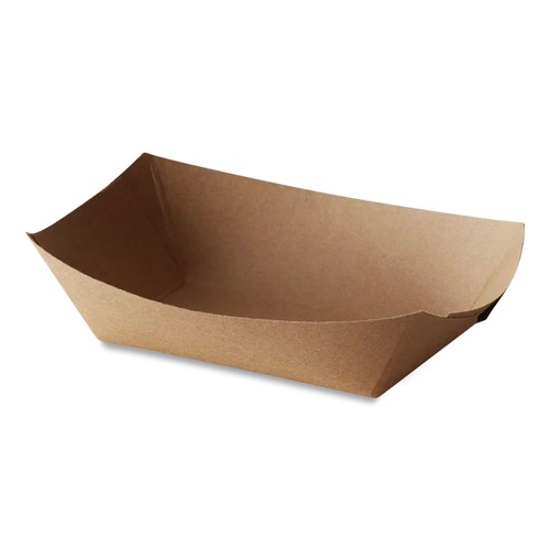 Food Trays & Liners | Bagcraft 300697 EcoCraft Paper Food Tray with 2-lb. Capacity - Natural (1000/Carton) image number 0