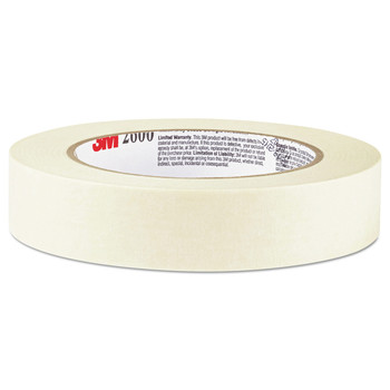 TAPES | Highland 2600-24A 0.94 in. x 60.1 yds 3 in. Core Economy Masking Tape - Tan (1-Roll)