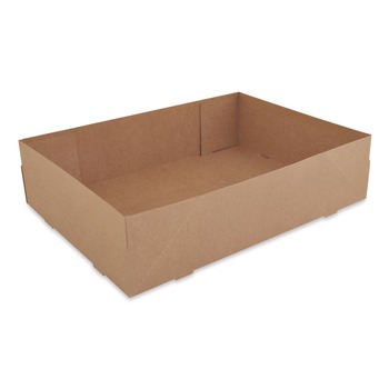 BAKERY BOXES AND CONTAINERS | SCT 1268 13.5 in. x 9.88 in. x 3.38 in. Kraft Paper Donut Trays - Brown (150/Carton)