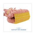Mop Heads | Boardwalk BWK501OR 5 in. Headband Cotton/Synthetic Fiber Super Loop Wet Mop Head - Small, Orange (12/Carton) image number 7