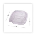 Food Containers & Lids | Eco-Products EP-LC6 6 in. x 6 in. x 3 in. Renewable and Compostable Plastic Clamshell Hinged Food Containers - Clear (240/Carton) image number 2